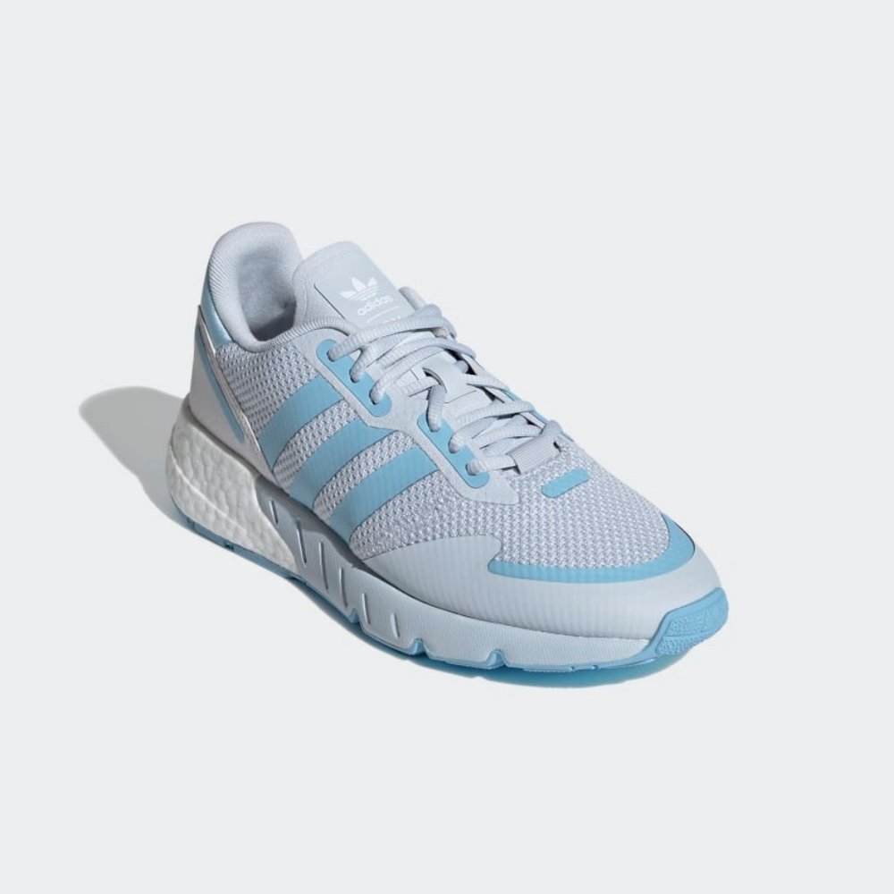 adidas Womens ZX 1k Boost Running Jogging Gym Fitness Trainer Blue White FY3630 - Picture 6 of 12